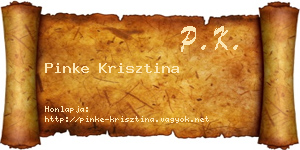 Pinke Krisztina névjegykártya